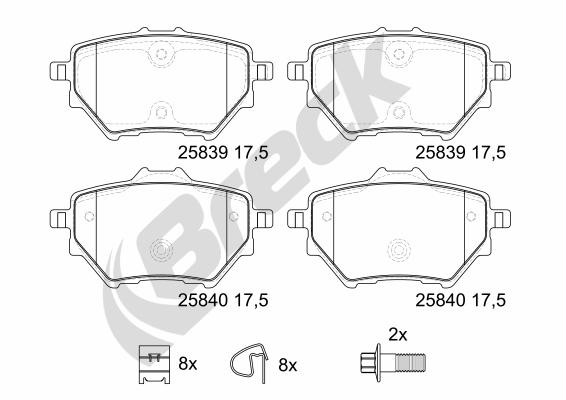 Set placute frana,frana disc 25839 00 704 00 BRECK